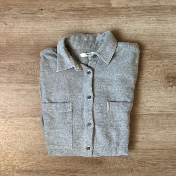 Madewell Gray Flannel Sunday Shirt with Pockets Size‎ XS - Picture 3 of 13